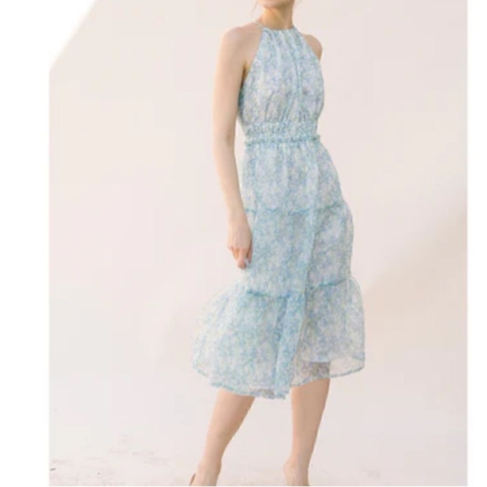 Fab'rik Halter Floral Midi Dress in Size Small